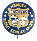 DICK TRACY 1938 SUPERB CONDITION MEMBERS BUTTON FROM HAKE COLLECTION & CPB.