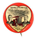 "HART-PARR" TRACTOR MAKER'S RARE BUTTON FROM HAKE COLLECTION & CPB.