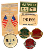 PRESS BADGES DIVERSE GROUP SPANNING 1894-1967