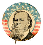 EXCEEDINGLY RARE 1897 BUTTON PICTURING MORMON LEADER BRIGHAM YOUNG FROM HAKE COLLECTION & CPB.