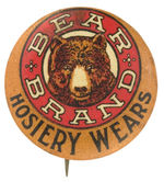 “BEAR BRAND HOSIERY WEARS” BUTTON FROM HAKE COLLECTION AND CPB.