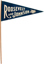 ROOSEVELT AND JOHNSON 1912 BULL MOOSE PENNANT.