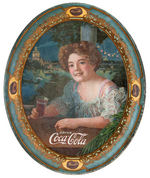 "DRINK COCA-COLA" 1909 TIN LITHO SERVING TRAY.