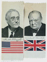 FDR AND CHURCHILL WOVEN WWII RIBBONS