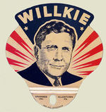 "WILLKIE RARE PORTRAIT DIE-CUT LICENSE 1940.