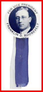 RARE FDR "FOR VICE PRESIDENT" REAL PHOTO BUTTON.