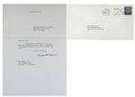 HERBERT SIGNED 1956 LETTER WITH ENVELOPE.