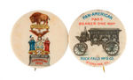 PAN-AMERICAN EXPOSITION PAIR OF SCARCE BUTTONS INCLUDING HEARSE.