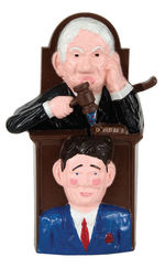 RONALD REAGAN-TIP O'NEILL "THE GREAT POLITICAL FEUD" CAST ALUMINUM MECHANICAL BANK.