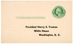 POSTCARD TO TRUMAN PROTESTING "LEGAL LYNCHING OF WILLIE McGEE."