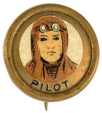 BEAUTIFUL SMALL BUTTON DEPICTING “PILOT” FROM THE HAKE COLLECTION.