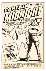 “CAPTAIN MIDNIGHT” COMIC BOOK PROMOTIONAL FLIER.