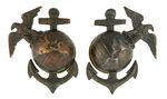 “U.S. MARINES” BUTTON AND PAIR OF COLLAR STUDS.