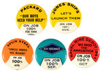 MONTHLY “ON JOB 100%” INDUSTRY BUTTONS INCLUDING PACKARD.