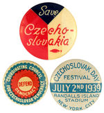 THREE BUTTONS RELATED TO EARLY WWII YEARS AND CZECHOSLOVAKIA.