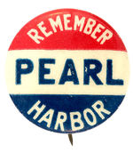 RARE SIZE “REMEMBER PEARL HARBOR” BUTTON FROM THE HAKE COLLECTION.