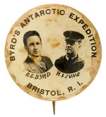 1st MEN TO FLY OVER SOUTH POLE HOMECOMING BUTTON.