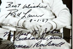 ARTIST “NORMAN ROCKWELL”/TENNIS STAR “RON LAVER” DOUBLE SIGNED PHOTO WITH LETTER.