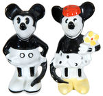 MICKEY AND MINNIE MOUSE GERMAN PORCELAIN SALT & PEPPER SET.