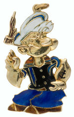 POPEYE ELABORATE “14k” GOLD 1970s LARGE CHARM.