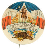 EARLY AND RARE CANADIAN BUTTON FOR ST. JEAN BAPTISTE FESTIVAL FROM HAKE COLLECTION.