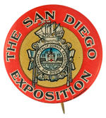 “THE SAN DIEGO EXPOSITION” 1915 BUTTON FROM HAKE COLLECTION.