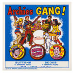 "ARCHIES GANG" BUTTON COLLECTION & VENDING MACHINE PAPER.