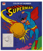 "COLOR BY NUMBER SUPERMAN" FILE COPY COLORING BOOK & ORIGINAL PRODUCTION ART LOT.