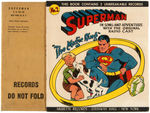 "SUPERMAN PHONO-COMIC BOOKS" BOOK/RECORD SETS WITH ORIGINAL MAILING ENVELOPES & AD SHEET.