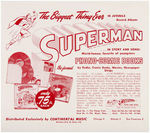 "SUPERMAN PHONO-COMIC BOOKS" BOOK/RECORD SETS WITH ORIGINAL MAILING ENVELOPES & AD SHEET.