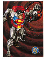 JOE JUSKO "ULTRA HEAT VISION SUPERMAN" KENNER ACTION FIGURE TRADING CARD ORIGINAL ART.