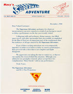 "MACY'S SUPERMAN ADVENTURE" LETTER & TICKET.