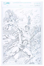 SUPERMAN & SUPERGIRL AL RIO ORIGINAL SPECIALTY ART.