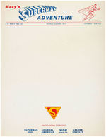 "MACY'S SUPERMAN ADVENTURE" LETTERHEAD & MACY'S THANKSGIVING PARADE CARD.