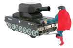 "SUPERMAN TANK" LINEMAR BATTERY-OPERATED TOY (COLOR VARIETY).