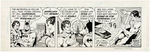 "THE WORLD'S GREATEST SUPERHEROES PRESENT SUPERMAN" DAILY STRIP ORIGINAL ART WITH BATMAN & JOKER.