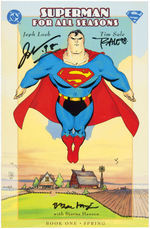 "SUPERMAN: FOR ALL SEASONS" ORIGINAL ART BY TIM SALE & SIGNED COMIC BOOK & POSTER.