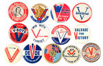 GROUP OF "V" FOR VICTORY WWII BUTTONS.