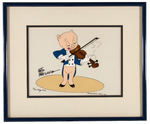 FRIZ FRELENG SIGNED PORKY PIG ANIMATION CEL FRAMED DISPLAY.