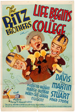 THE RITZ BROTHERS "LIFE BEGINS AT COLLEGE" MOVIE POSTER.