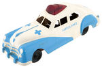 IRWIN WIND-UP TOY AMBULANCE AND BOXED “FIRE CHIEF” CAR.