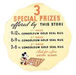 "CONGOLEUM GOLD SEAL RUG" STORE SIGN FEATURING MINNIE MOUSE.