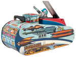 "REX MARS PLANET PATROL SPARKLING SPACE TANK" MARX BOXED WIND-UP.