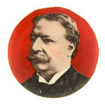 TAFT STRIKING COLOR PORTRAIT ON RED BACKGROUND BUTTON.