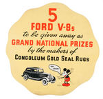 "CONGOLEUM GOLD SEAL RUGS" STORE SIGN FEATURING MICKEY MOUSE.