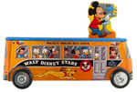 "MICKEY MOUSE BUS" OUTSTANDING 1950s LARGE COMBINATION RIDING/PULL TOY WITH BOX.