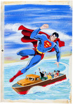 WHITMAN "SUPERMAN STICKER BOOK" COMPLETE ORIGINAL ART LOT.