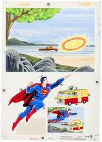 WHITMAN "SUPERMAN STICKER BOOK" COMPLETE ORIGINAL ART LOT.