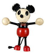 "MICKEY MOUSE" WOOD JOINTED FIGURE WITH LOLLIPOP HANDS AND RARE ORIGINAL BOX.