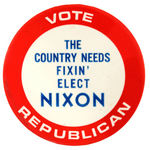 RARE NIXON 1968 UNLISTED SLOGAN BUTTON.